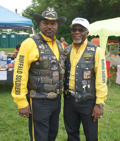 Al Sneed and Glenn Williams. Williams is the Treasurer of the NAtional Association of Buffalo Soldiers and Troopers Motorcycle Clubs