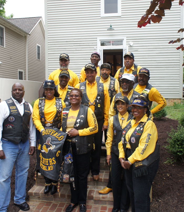 Members of the Buffalo Soldiers Motorcycle Club from Central, Maryland.