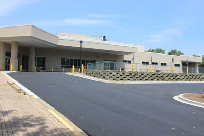 As seen from Brown street, nearly-completed construction at UM Shore Medical Center at Chestertown includes the Main Entrance on the left, Emergency Department entrance in the middle, and the ambulance bays at far right. The Grand Opening/Community Open House of the new ED is set for Tuesday, September 16 at 5 p.m.