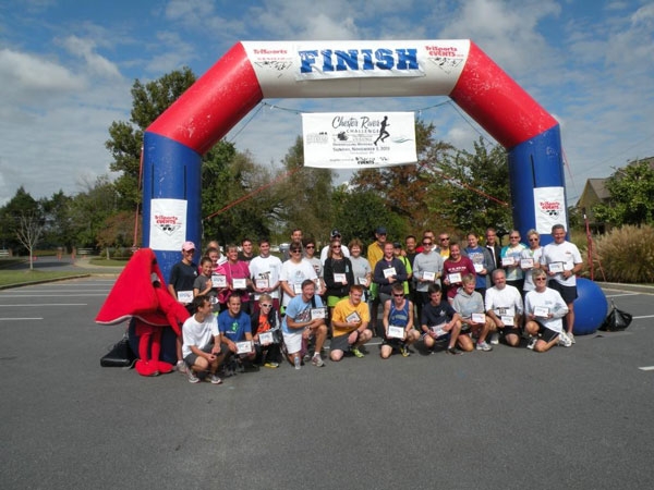 (2013 Crab Chase Race Winners) Winners from last year’s “Chester River Crab Chase” posed after the 5K Run/Walk.  