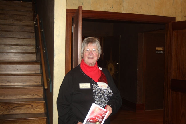 Judy Kohl greets theatre goers to the Garfield's  "An Eastern Shore Home Companion."