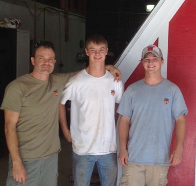 Jay Yerkes with his sons Andrew, 21, and Matthew, 19.