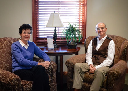 Ann OConnor, LCSW-C (left) and Wayne Larrimore, MEd (right) will co-facilitate the Adult Grief Support Group.