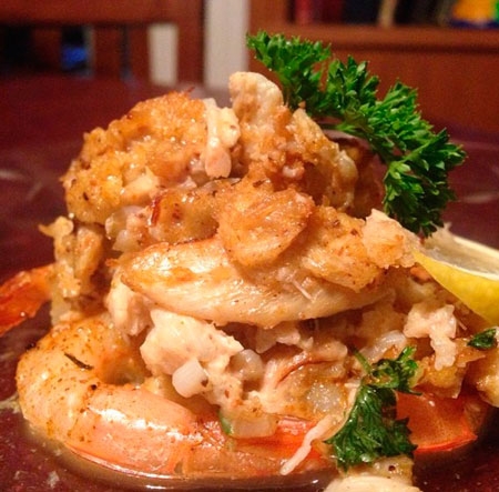 Stuffed shrimp with crab imperial.