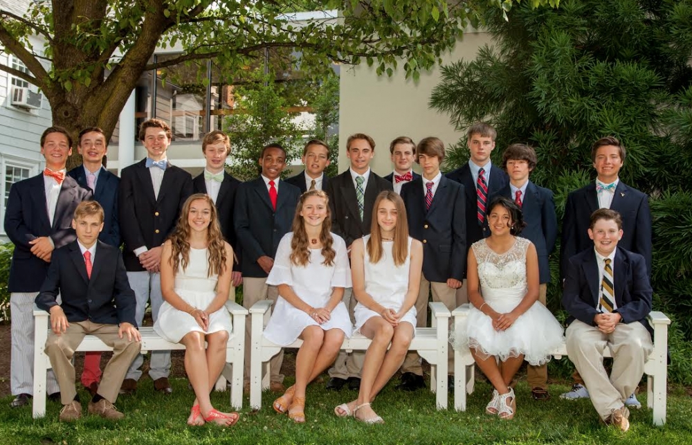 Pictured left to right seated: Phil Ashley, Marisa Pisapia, Katie DiGregory, Sarah Caron, Michel Pagan, Zachary Goss. Standing Left to right: Yanni Harris, Juan Cordero, Griffin Hecht, Aidan Buckley, Corey Robinson, Parker Keating, Matthew Grande, Will Cammerzell, Phin Howell, Ray Cutting, Cole Ferguson, Menel Harris.