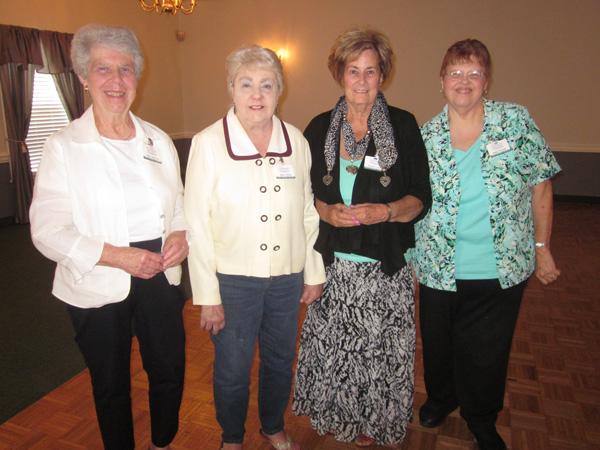 Estate Treasures volunteers (left to right) Sally Sackman, Sylvia Hartke, Sandy Crouch and Betty Thomas were recognized for 5 years of service. 